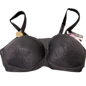 Wacoal Size 38C Awareness Wire Free Spacer Bra 856367 BLACK Lined Floral NWT